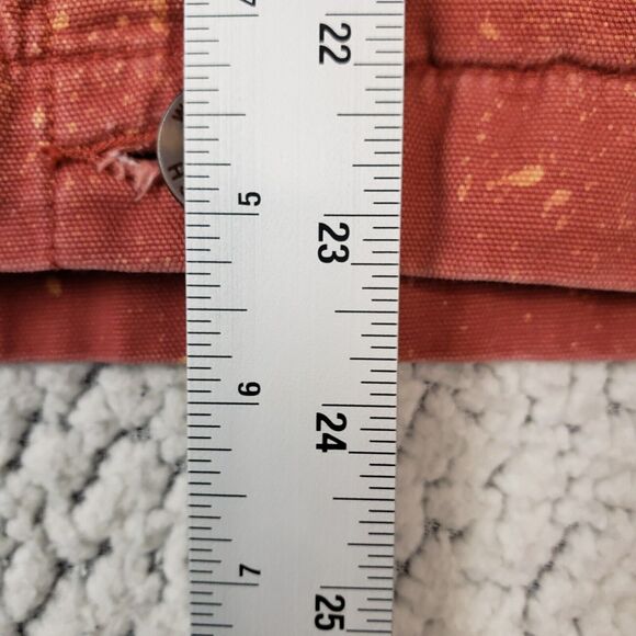 Woolrich Denim Jacket Womens S Cinnabar Splatter Paint Workwear Cowgirl 40x23 - Picture 6 of 11